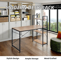 Bureau Modulaire Moderne Ergonomique en Bois pour Bureau avec Étagère d'Ordinateur Extensible et Meuble Présentoir à Livres Style Panneau