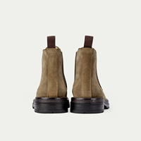 VOGU Sepatu Bot Pria untuk Musim Gugur/Dingin, Model Slip-On dari Kulit Suede Sapi, Sepatu Bot Pendek dengan Ujung Bulat untuk Remaja, Klasik Retro Anti-Selip.