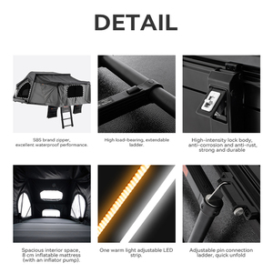 ADA OVERLAND Nouvelle Arrivée Tente de Toit Rigide pour Voiture, Conception Pliable pour 2-3 Personnes, Idéale pour le Camping Tout-Terrain 4x4 - Product Image 4