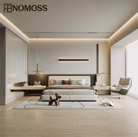Ensemble de meubles de chambre à coucher King Size personnalisable, prêt pour l'OEM, comprenant lit, armoire et coiffeuse, pour projets d'aménagement intérieur d'appartements de luxe