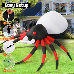 12 ft Inflatable Spider Halloween Inflatable Spider Đèn <span class=keywords><strong>LED</strong></span> Hot Bán thổi lên Spider ngoài trời Halloween trang trí - Product Image 5