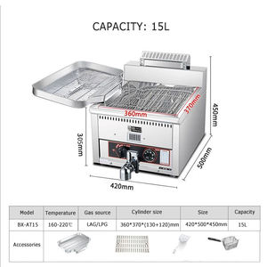 <span class=keywords><strong>Petite</strong></span> friteuse à beignets au gaz en acier inoxydable, machine à frire les beignets, friteuse à poulet au gaz commerciale - Product Image 3