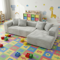 Canapé modulaire en velours côtelé, rembourré en tissu, avec ressorts compressés, pour salon