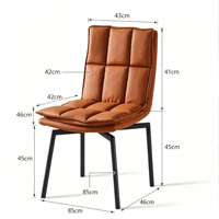 Chaise de salle à manger moderne en similicuir à motif quadrillé, style griffes de chat, rembourrée, avec pieds en métal noir, chaise d'appoint pour salle à manger, cuisine, maison
