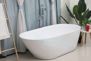 Baignoire autoportante en acrylique blanc, résistante aux rayures, longue durée <span class=keywords><strong>de</strong></span> vie, <span class=keywords><strong>sortie</strong></span> d'usine - Product Image 3