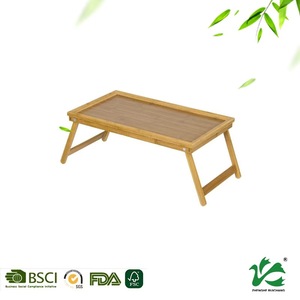Bamboo <b>Folding</b> Bed Tray <b>Table</b> Rectangle Natural Wood Foldable For Breakfast Snacks Laptop Use - Product Image 2