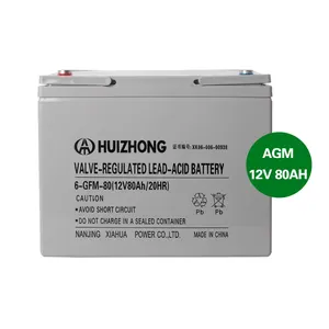 GFM Batería de plomo ácido AGM 12V 80AH Batería para sistemas de energía eléctrica