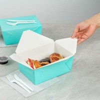 Emballage alimentaire jetable en papier kraft biodégradable personnalisé, étanche, à emporter, boîte à lunch rectangulaire réutilisable, boîte à sandwich