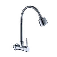 Robinets de cuisine sanitaires Corps en zinc chromé Robinet de cuisine moderne pour eau froide simple