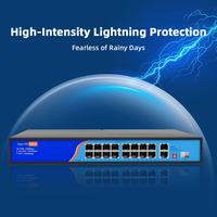 Approvisionnement transfrontalier spécial pour 16 + 2 + 1 Baccarat POESwitch16 Port 100M Standard POE Surveillance de sécurité Personnalisation OEM