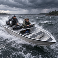 Bateau à coque en V en aluminium spacieux et confortable B350 B420 V500 12ft 14ft 16ft pour 4-6 personnes, moteur en option, pêche en lac et en eau libre
