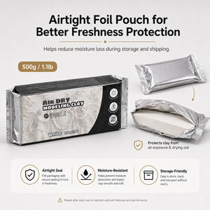 Venta al por mayor: Bolsa <span class=keywords><strong>de</strong></span> <span class=keywords><strong>arcilla</strong></span> prémium <span class=keywords><strong>de</strong></span> 500 g, <span class=keywords><strong>arcilla</strong></span> <span class=keywords><strong>de</strong></span> modelado profesional <span class=keywords><strong>de</strong></span> secado al aire para <span class=keywords><strong>escultores</strong></span> y escuelas <span class=keywords><strong>de</strong></span> arte, venta a granel <span class=keywords><strong>de</strong></span> fábrica OEM - Product Image 3