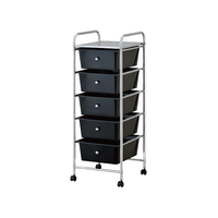 PROMO Vente en gros Chariot de rangement multifonctionnel blanc à 5 niveaux en plastique et acier pour la maison et le bureau, chariot à tiroirs pour salon, fabriqué à Taïwan