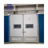 Porte battante industrielle électrique à double battant coulissant ZHENFAN, isolation thermique, prévention des incendies, garantie 1 an