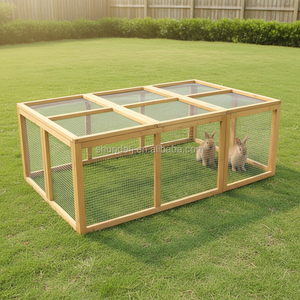 Rumah Kelinci Ramah Lingkungan SDR008 dari Kayu dengan Pola Cetak untuk Penggunaan di Peternakan Luar Ruangan & Kandang Kelinci - Product Image 5