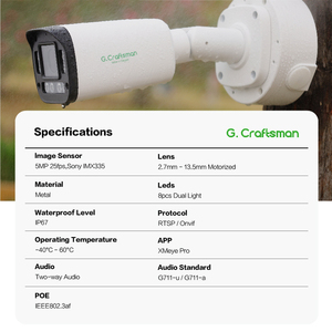 GX-B1VD-M6S pleine couleur jour et nuit IP67 étanche extérieur métal balle IP POE caméra réseau avec moteur Auto Focus Zoom lentille - Product Image 2