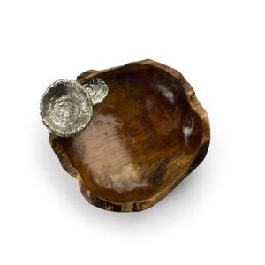 Black Gold Plated Decorative Bowl Aluminum <b>Wood</b> Material <b>Kitchen</b> <b>Accessories</b> Salad Fruits Serving Bowl - Product Image 6