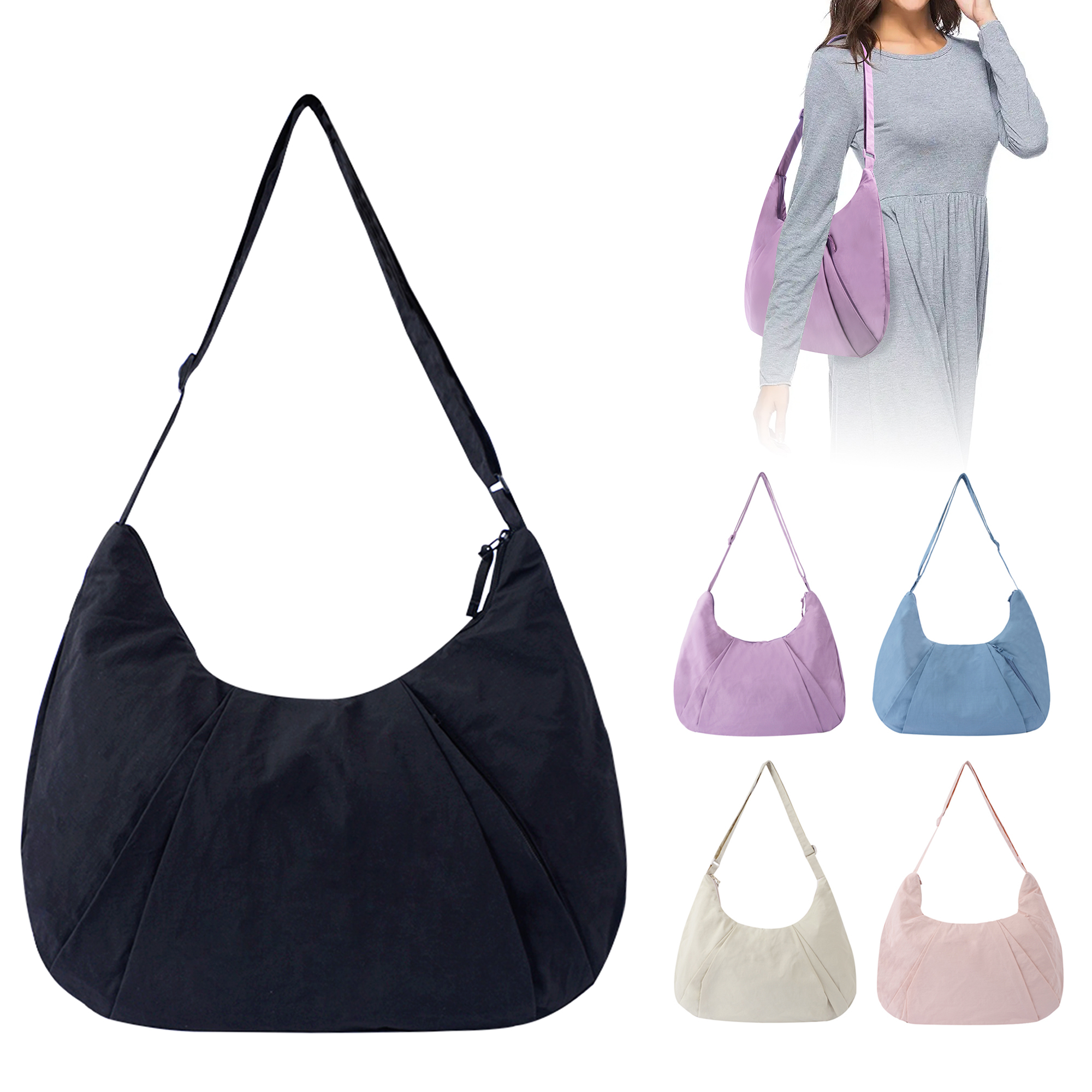 Large Capacity Nylon Dumplings Crossbody Messenger Bag