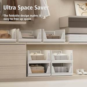 Assembly Folding PP Injection Eco-Friendly Square Clothes <b>Storage</b> Drawer Layered Partition <b>Plastic</b> <b>Shelf</b> Modern Wardrobe <b>Storage</b> - Product Image 4