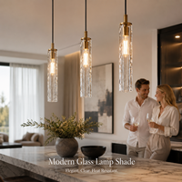 Globe en verre borosilicaté soufflé à la main moderne personnalisable pour éclairage de plafond de lampes de lustre d'intérieur résistant à la chaleur clair