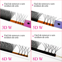 LAKANAKU Extensions de cils en forme de U 3D 4D 5D, Cils U YY, Volume Brésilien, Cils Y W doux, Plateaux de cils, Cils Pelo a Pelo
