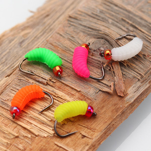 TOPIND Gancho de pesca con mosca hecho a mano <span class=keywords><strong>Gusano</strong></span> de cera de goma - Product Image 3
