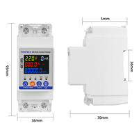 Disjoncteur intelligent Tuya 63A avec mesure de consommation kWh, monophasé, compteur d'énergie WIFI, protection contre les surtensions, les courants et les fuites à la terre, compatible Smart Life