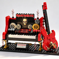 Ensemble de blocs de construction d'instruments de musique piano, briques à assembler soi-même, modèle de jouet décoratif, cadeau de collection personnalisé