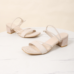 Nouvelles sandales sexy pour femmes à talons hauts, talons épais, boucle métallique à corde ronde, dessus en daim synthétique, bout ouvert, Life LQ-1 - Product Image 6