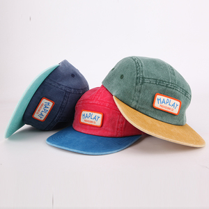 Casquettes 5 panneaux vierges personnalisables en gros, avec étiquette tissée et broderie, en velours côtelé lavé, pour le <span class=keywords><strong>camping</strong></span> - Product Image 6