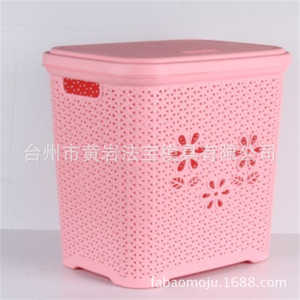 <b>Plastic</b> Laundry <b>Basket</b> Rectangle Durable Clothing Organizer Injection Molding Standing Type - Product Image 1