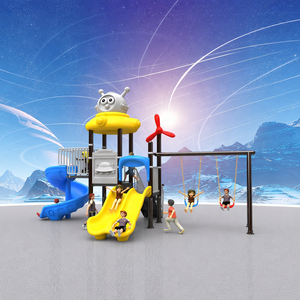 Équipement de terrain de jeux extérieur pour enfants sur le thème des OVNIs, avec toboggan et balançoire, pour écoles et parcs - Product Image 2