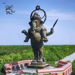 BLVE大型印度宗教印度教神主甘尼萨金属站立大青铜Vinayagar Ganesh雕像大象佛像