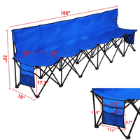 Vente en gros OEM 6 personnes 4 6 sièges Chaise de camping pliante extérieure à dossier haut Oxford à cadre en acier banc de sport portable pour le football