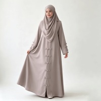 Ensemble Abaya Taupe pour Femmes, Asie du Sud-Est, GCC, Turquie, Vêtements Modestes, Vêtements Islamiques