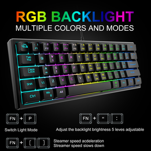 Có Dây Chơi Game Bàn Phím RGB Chiếu Sáng Mini Bàn Phím 60% E-Thể Thao Chơi Game Máy Tính Để Bàn Máy Tính Văn Phòng Có Dây Bàn Phím Máy Tính - Product Image 3