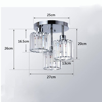 Nouvelles lampes de plafond en cristal de verre LED de luxe K9 dorées pour la décoration de la maison, salon