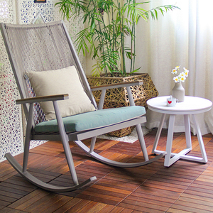 เก้าอี้โยกไม้ธรรมชาติเก้าอี้เลานจ์ไม้ - Product Image 1
