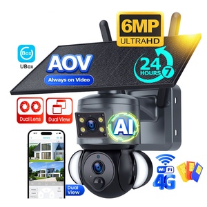 Ubox 4G 6MP ống kính kép aov năng lượng mặt trời CCTV zoom mạng Máy ảnh ai PTZ IP thông minh mono-si năng lượng mặt trời bảng điều khiển <span class=keywords><strong>CMOS</strong></span> cảm biến Đèn pha an ninh - Product Image 1