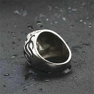 Bague Tigre pour Homme en Acier Inoxydable Argenté Style Rétro Punk Design Géométrique Animal Bijou Cadeau 26049 - Product Image 3