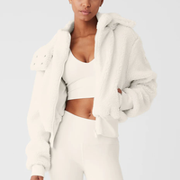 Veste Bomber en Sherpa avec Col Montant, Personnalisable par OEM, Veste en Polaire Chaude d'Hiver pour Hommes, Logo Brodé à la Mode