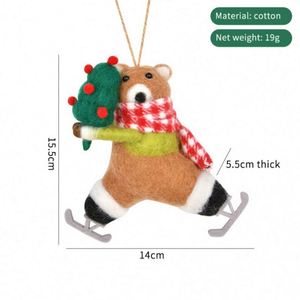 Décorations de Noël en feutre de laine pour enfants, en forme d'animaux, à suspendre, accessoires pour sapin et cadeaux, vente en gros - Product Image 6