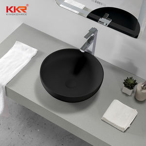 <span class=keywords><strong>Lavabo</strong></span> de Superficie Sólida Acrílica con Acabado Mate/Brillante en Color Negro, <span class=keywords><strong>Lavabo</strong></span> Sobre <span class=keywords><strong>Encimera</strong></span>, <span class=keywords><strong>Lavabo</strong></span> de Superficie Sólida Acrílica - Product Image 1