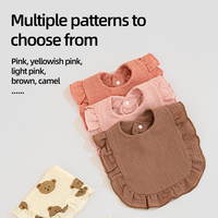 Cadeau de naissance haut de gamme : Bavoir en mousseline de coton 6 couches avec dentelle élégante, imprimé personnalisé – Essentiels de puériculture pour nouveau-né