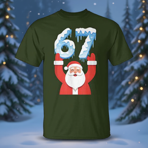 Camiseta con diseño navideño de Papá Noel y hielo de invierno, 67 Meme - Product Image 3