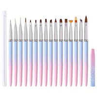 Nouvel ensemble de stylos métalliques pour nail art, idéal pour la manucure française et la thérapie au gel, avec poignées dégradées bleu-rose pour peindre des fleurs et dessiner des lignes