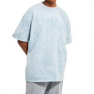 Camiseta Vintage con Efecto Ácido para Hombre, Oversize, de Algodón Pesado, Cuello Redondo, Estilo Urbano, con Logotipo Personalizado - Product Image 4