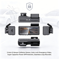 Cámara para Coche VIEVGUARB VS109 con Monitor de Estacionamiento, Grabación en Bucle, Visión Nocturna, Sensor G, Control por Aplicación, WiFi, GPS, Lente Dual, 256G Integrada