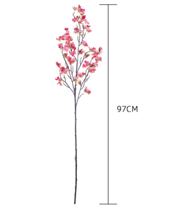 Colección de flores artificiales realistas Flores de melocotón y cereza de dedo de belleza para el estilo nórdico del hogar y ramos de novia - Product Image 6