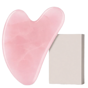 Outil de massage facial Gua Sha en quartz rose Rena <span class=keywords><strong>Chris</strong></span> - Revitalisant cutané, acupuncture manuelle, sculpture du contour du visage, réduction des poches - Product Image 1